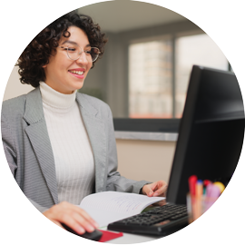 Woman on computer